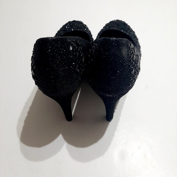 Top Moda APPLE-2 Onyx Women's Rhinestone Studded Platform Stiletto Heel Size 7 - Picture 5 of 6